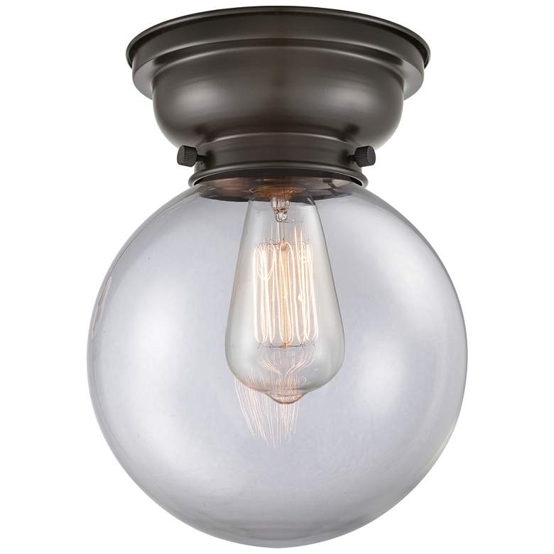 Image 1 Aditi Beacon 8" LED Flush Mount - Oil Rubbed Bronze - Clear Shade