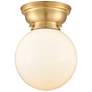Aditi Beacon 8" LED Flush Mount - Satin Gold - Matte White Shade
