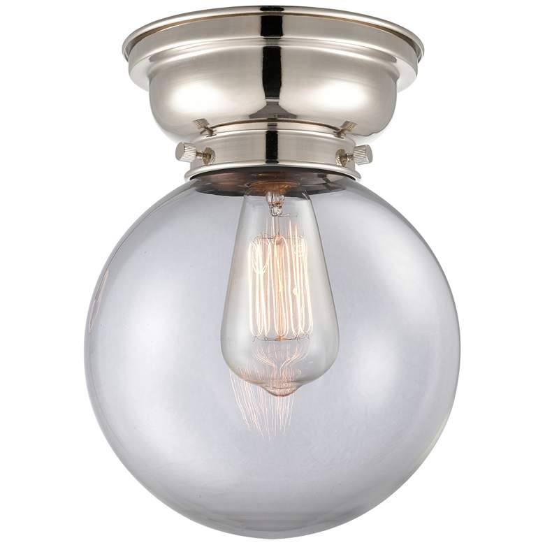 Image 1 Aditi Beacon 8" Wide Polished Nickel Flush Mount With Clear Shade