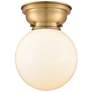 1_Aditi Beacon 8" LED Flush Mount - Brushed Brass - Matte White Shade