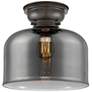 Aditi Bell 12" Bronze and Plated Smoke Flush Mount Ceiling Light