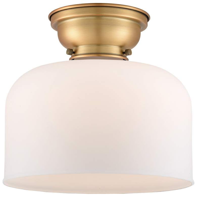 Image 1 Aditi Bell 12" Flush Mount - Brushed Brass - Matte White Shade