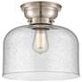 Aditi Bell 12" LED Flush Mount - Brushed Satin Nickel - Seedy Shade