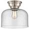 Aditi Bell 12" LED Flush Mount - Brushed Satin Nickel - Seedy Shade