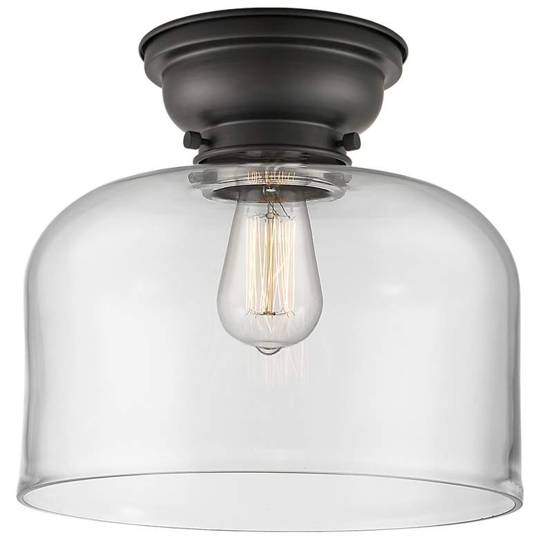 Image 1 Aditi Bell 12" LED Flush Mount - Matte Black - Clear Shade