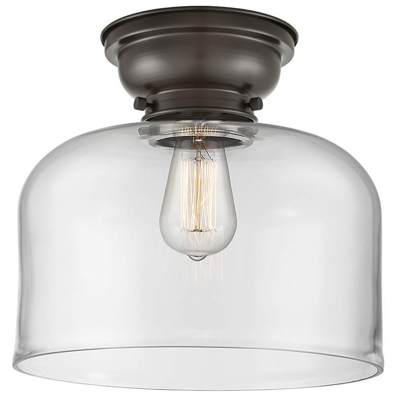 Image 1 Aditi Bell 12" LED Flush Mount - Oil Rubbed Bronze - Clear Shade
