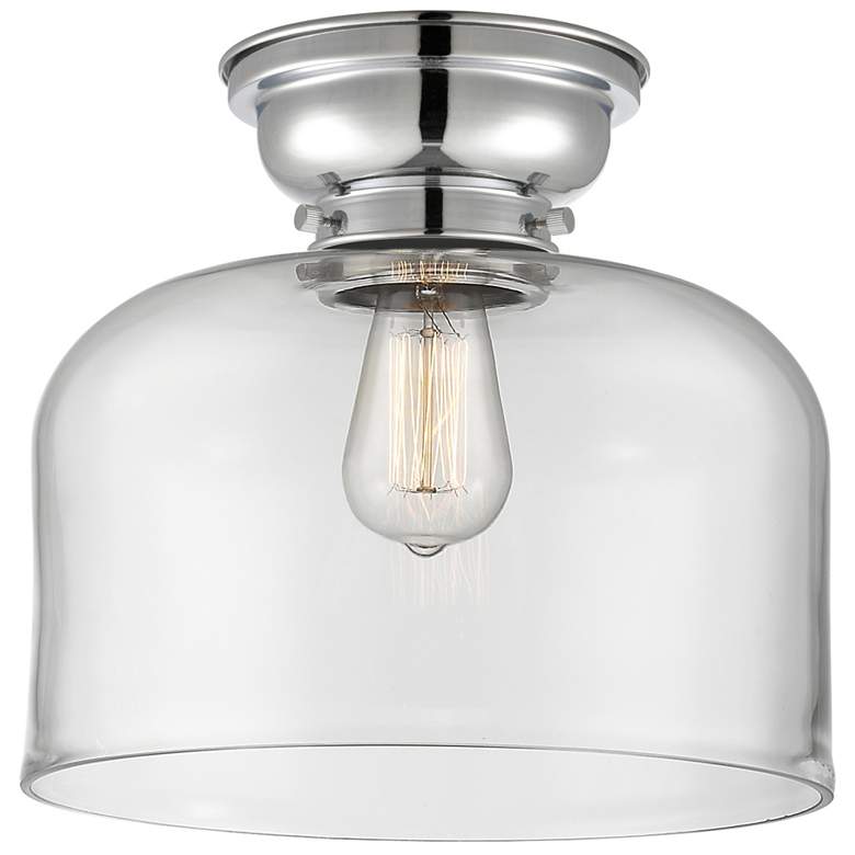 Image 1 Aditi Bell 12" LED Flush Mount - Polished Chrome - Clear Shade