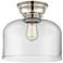 Aditi Bell 12" LED Flush Mount - Polished Nickel - Clear Shade