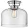 Aditi Bell 12" Polished Chrome Flush Mount w/ Clear Shade