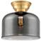 Aditi Bell 12" Satin Gold Flush Mount w/ Plated Smoke Shade