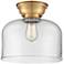 Aditi Bell 12" LED Flush Mount - Brushed Brass - Clear Shade
