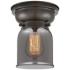 Aditi Bell 6.25" Wide Oil Rubbed Bronze Flush Mount With Plated Smoke 