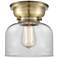 Aditi Bell 8" Antique Brass Flush Mount w/ Clear Shade