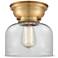 Aditi Bell 8" Brushed Brass Flush Mount w/ Clear Shade