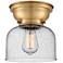 Aditi Bell 8" Brushed Brass Flush Mount w/ Seedy Shade