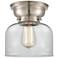 Aditi Bell 8" Brushed Satin Nickel Flush Mount w/ Clear Shade