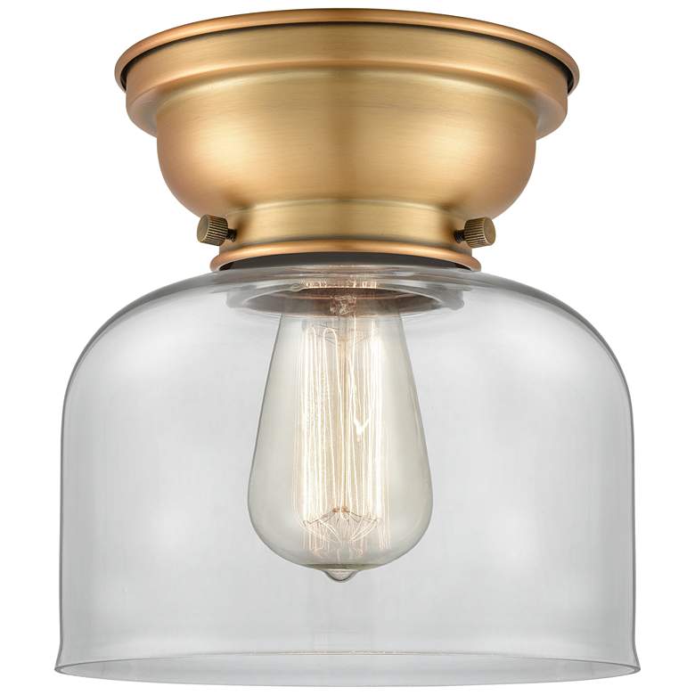Image 1 Aditi Bell 8" LED Flush Mount - Brushed Brass - Clear Shade