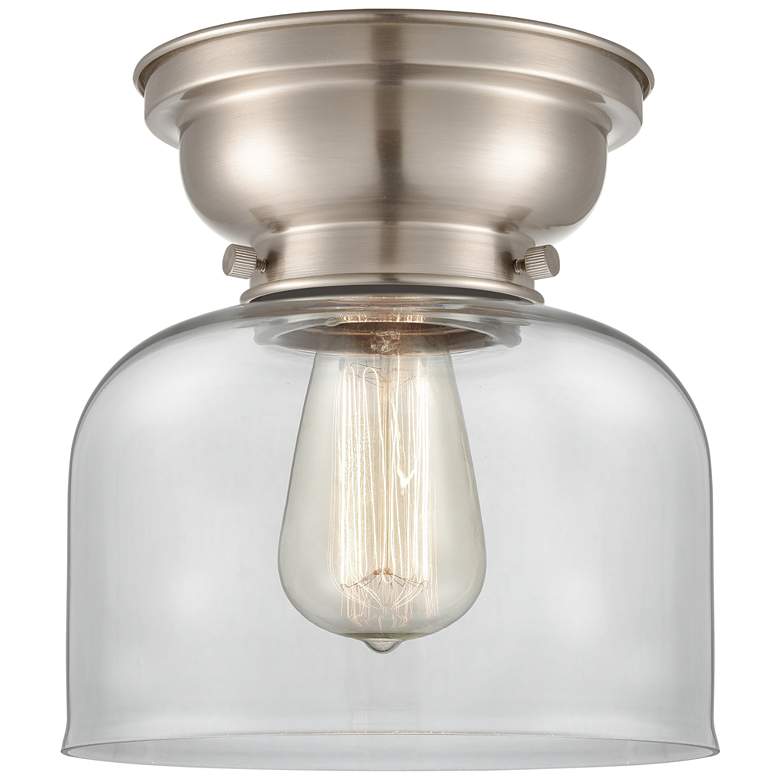 Image 1 Aditi Bell 8 inch LED Flush Mount - Brushed Satin Nickel - Clear Shade