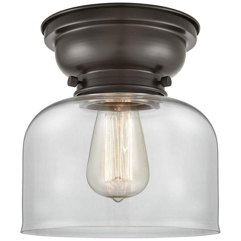 Image 1 Aditi Bell 8" LED Flush Mount - Oil Rubbed Bronze - Clear Shade