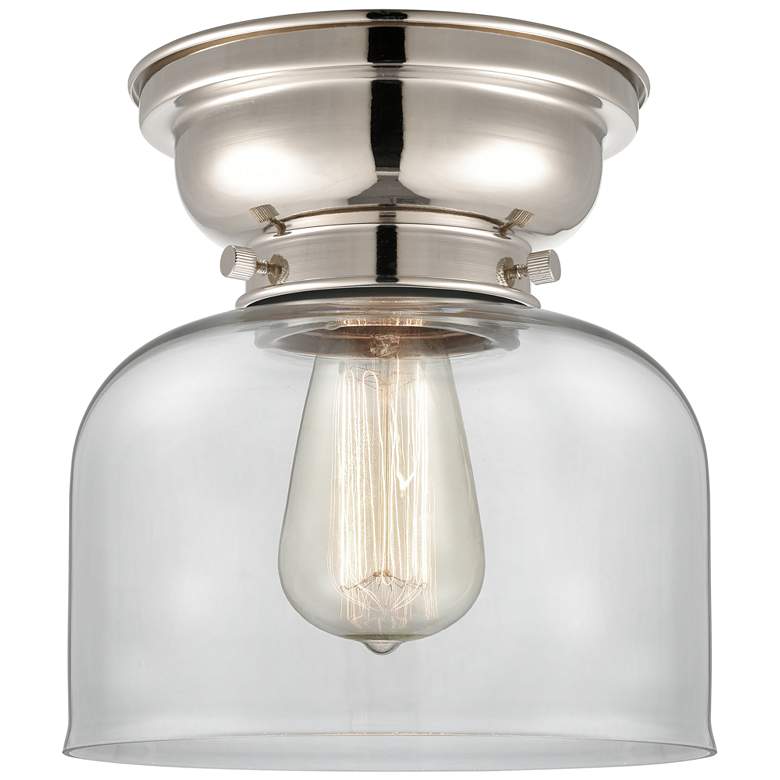 Image 1 Aditi Bell 8" LED Flush Mount - Polished Nickel - Clear Shade