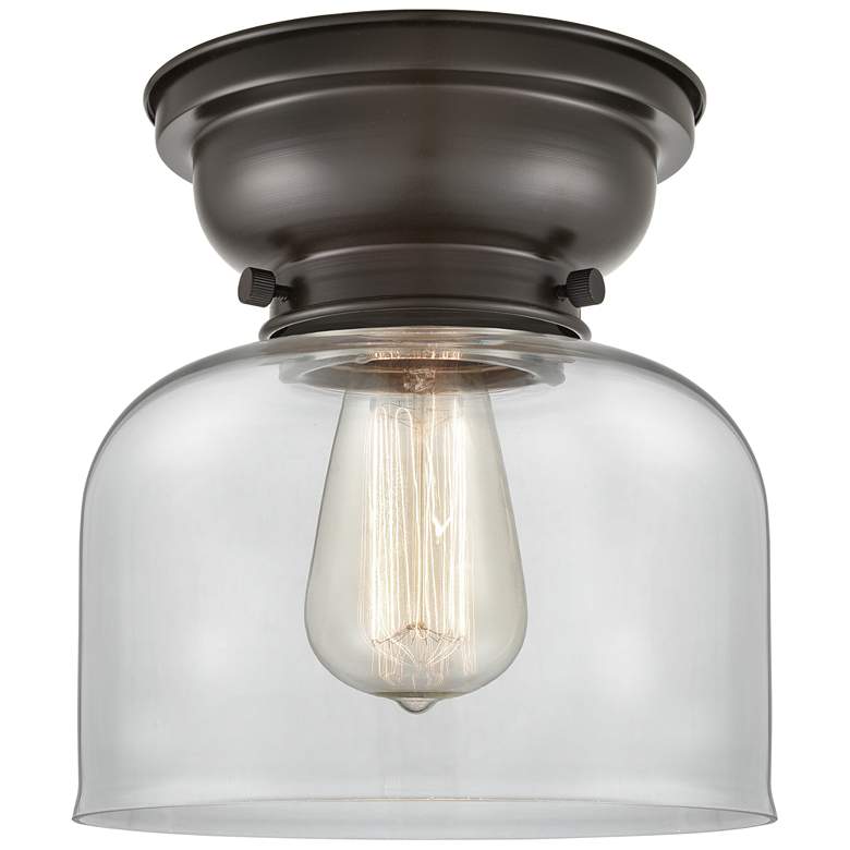 Image 1 Aditi Bell 8" Oil Rubbed Bronze Flush Mount w/ Clear Shade
