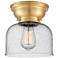 Aditi Bell 8" Satin Gold Flush Mount w/ Seedy Shade