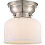 Aditi Bell 8" LED Flush Mount - Brushed Satin Nickel - Matte White Shade