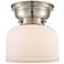 Aditi Bell 8" LED Flush Mount - Brushed Satin Nickel - Matte White Shade