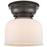 Aditi Bell 8" LED Flush Mount - Oil Rubbed Bronze - Matte White Shade
