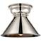 Aditi Briarcliff 10" Polished Nickel Flush Mount w/ Polished Nickel Sh