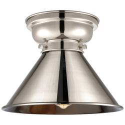 Aditi Briarcliff 10" Polished Nickel Flush Mount w/ Polished Nickel Sh