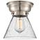 Aditi Cone 8" Brushed Satin Nickel Flush Mount w/ Seedy Shade