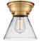 Aditi Cone 8" LED Flush Mount - Brushed Brass - Clear Shade