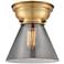 Aditi Cone 8" LED Flush Mount - Brushed Brass - Plated Smoke Shade