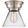 Aditi Cone 8" LED Flush Mount - Brushed Satin Nickel - Clear Shade