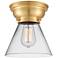 Aditi Cone 8" LED Flush Mount - Satin Gold - Clear Shade