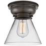 Aditi Cone 8" Oil Rubbed Bronze Flush Mount w/ Clear Shade