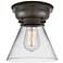 Aditi Cone 8" Oil Rubbed Bronze Flush Mount w/ Clear Shade
