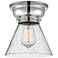 Aditi Cone 8" Polished Chrome Flush Mount w/ Seedy Shade