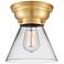 Aditi Cone 8" Satin Gold Flush Mount w/ Clear Shade