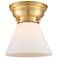 Aditi Cone 8" Satin Gold Flush Mount w/ Matte White Shade