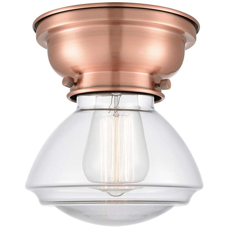 Image 1 Aditi Olean 7" Antique Copper Flush Mount w/ Clear Shade