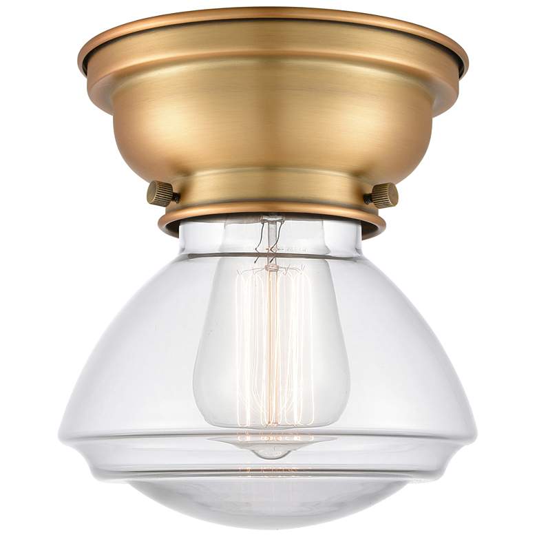 Image 1 Aditi Olean 7" Brushed Brass Flush Mount w/ Clear Shade