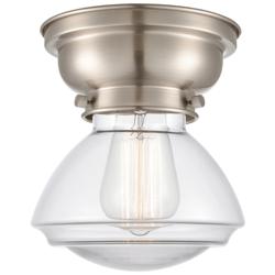 Aditi Olean 7" Brushed Satin Nickel Flush Mount w/ Clear Shade
