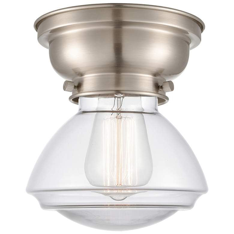 Image 1 Aditi Olean 7" LED Flush Mount - Brushed Satin Nickel - Clear Shade