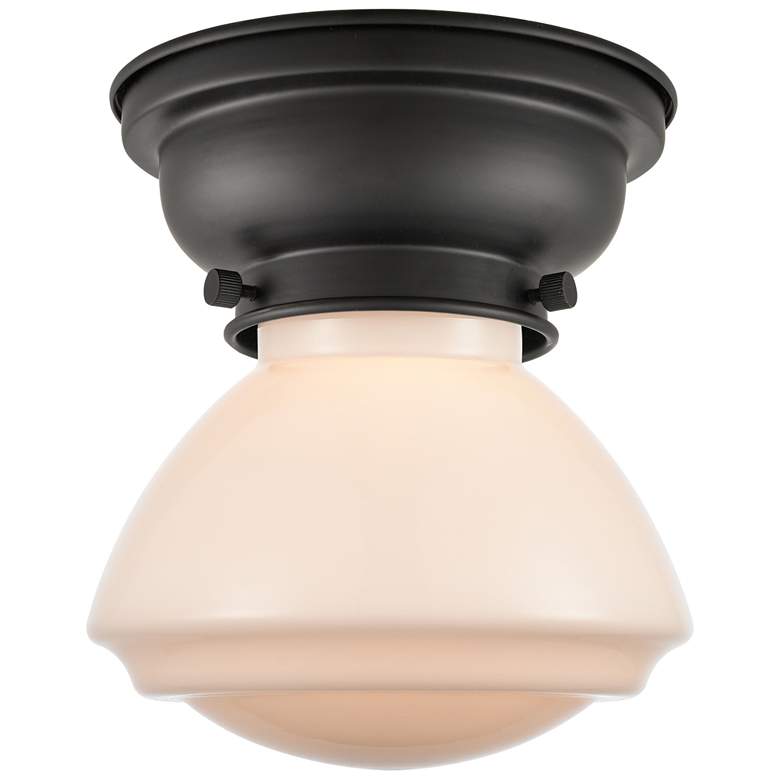 Image 1 Aditi Olean 7" LED Flush Mount - Matte Black - Matte White Shade