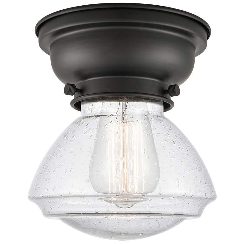 Image 1 Aditi Olean 7" LED Flush Mount - Matte Black - Seedy Shade