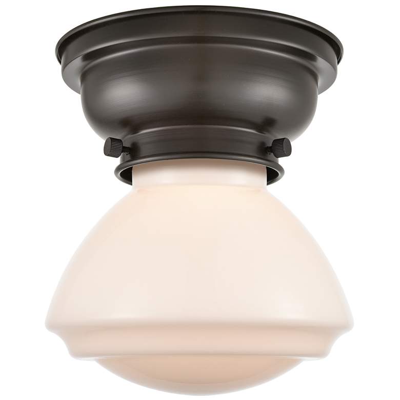 Image 1 Aditi Olean 7" LED Flush Mount - Oil Rubbed Bronze - Matte White Shade