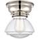 Aditi Olean 7" LED Flush Mount - Polished Nickel - Clear Shade