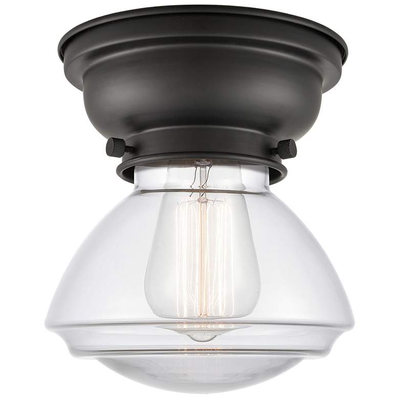 Image 1 Aditi Olean 7" Matte Black Flush Mount w/ Clear Shade
